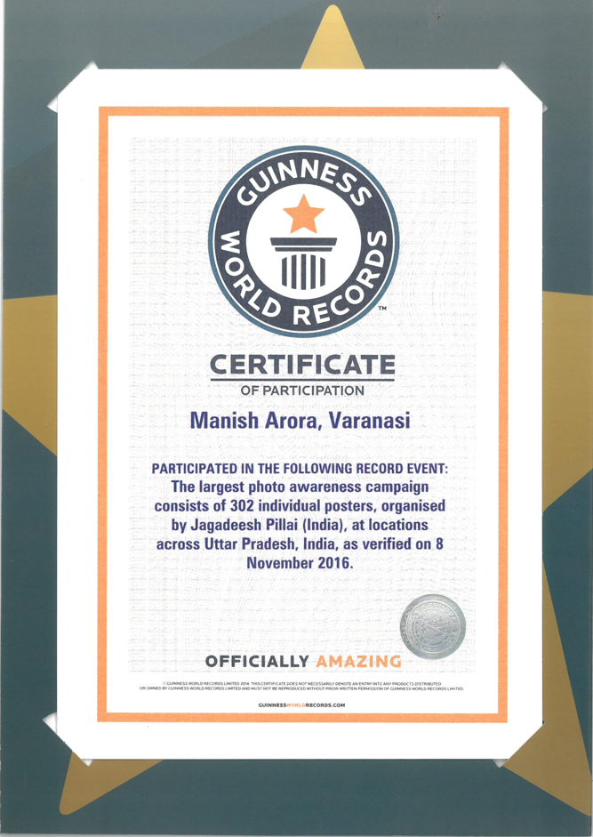World Guinness Record- “Largest Photo Awareness Campaign”